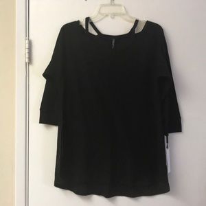 Calvin Klein NWT Black Performance Cutout Top